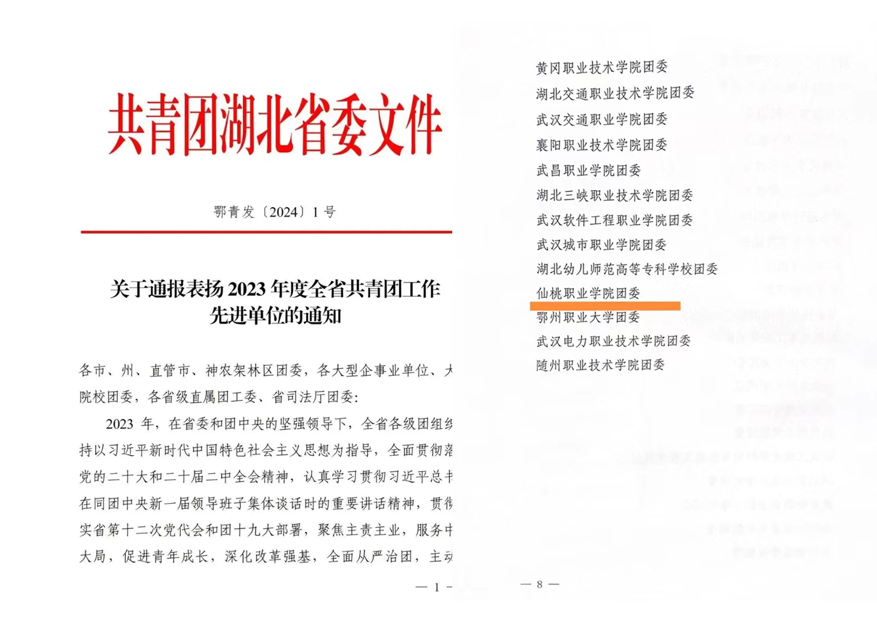 喜訊，學(xué)院團委榮獲2023年度全省高校共青團工作優(yōu)秀等次評價